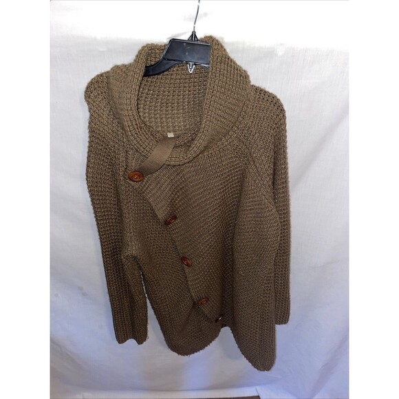 Grecerelle Women’s Wrapover Cardigan Size XL Brown Acrylic Going Out Party Style - Picture 1 of 12